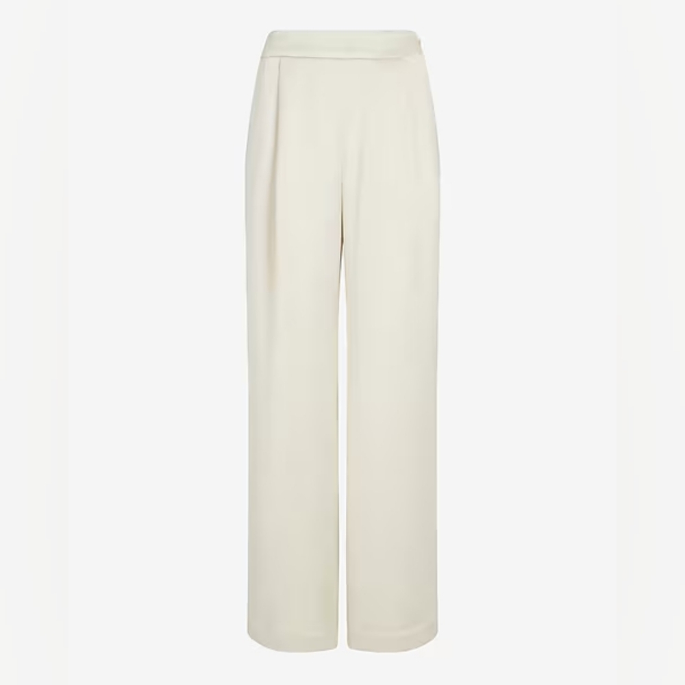⚡️SALE Express High Waisted Satin Pleated Wide-Leg Trouser Pant